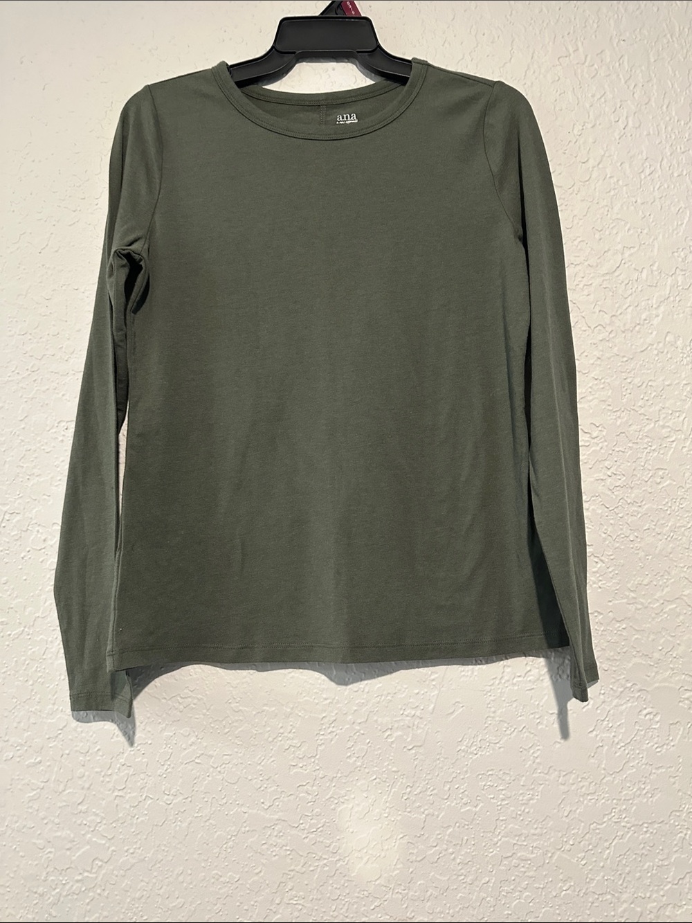 a.n.a Olive Green Long-Sleeve Crewneck Top